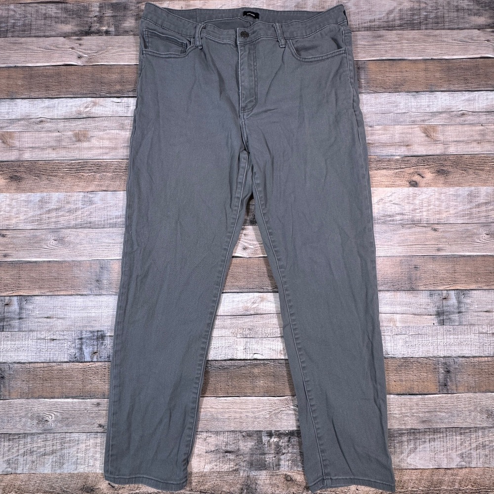 Express Mens Pants Slim Fit Gray 36x32 Cotton Stretch 5-Pocket Chino